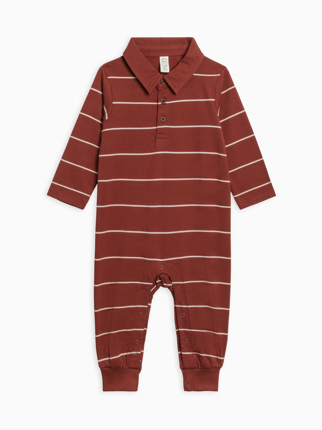 Fritz Long Sleeve Collared Romper Sale :Baby :One Pieces :Rompers :Long Sleeves Colored Organics Organic Cotton Fritz Long Sleeve Collared Romper