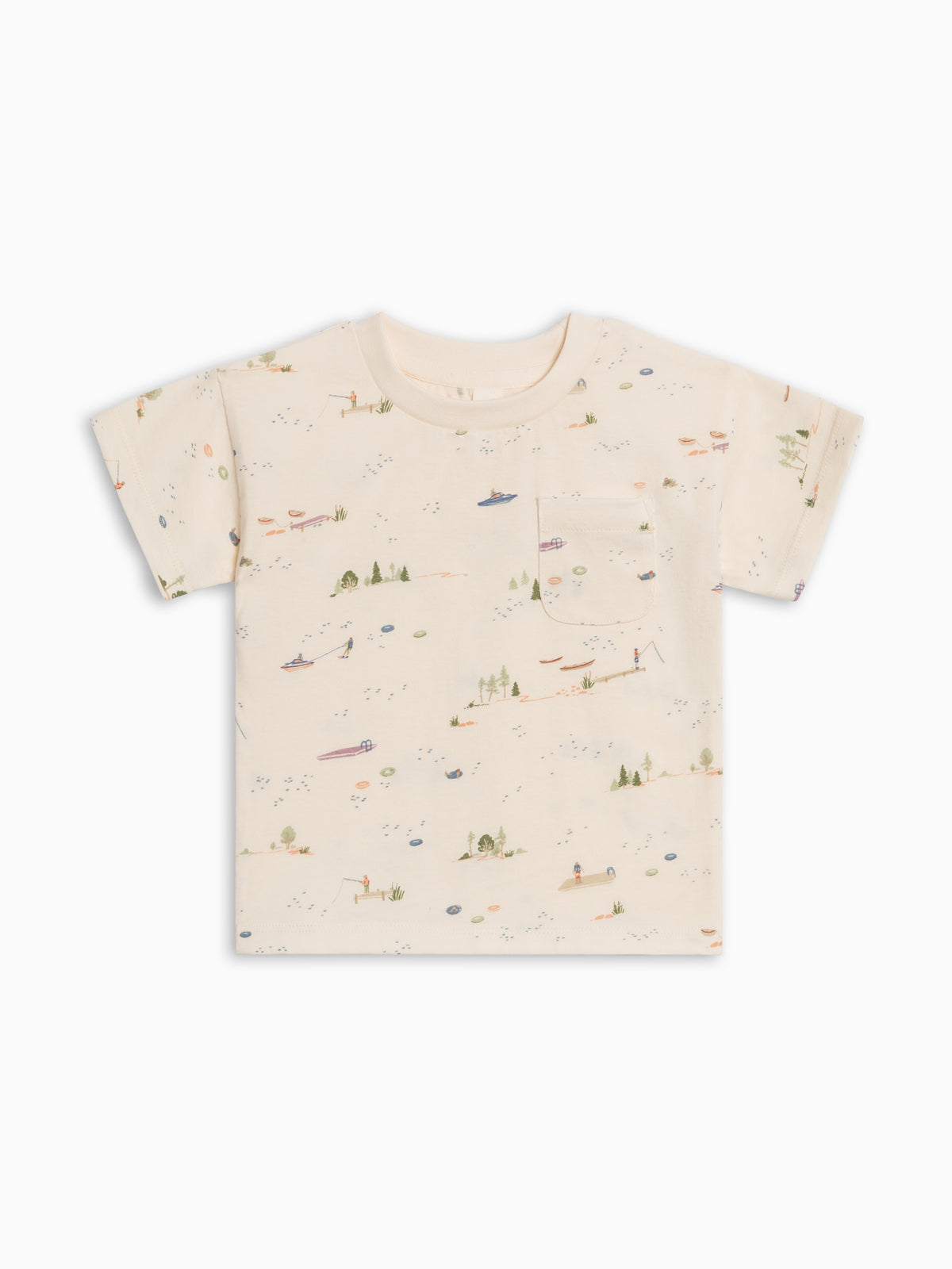 Hollis Drop Shoulder Tee - Lake / Barn + Mint Sale : Baby-Kids : Tops : Tees : Short Sleeves Kendi PRE ORDER Hollis Drop Shoulder Tee | Colored Organics®