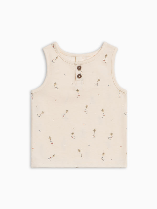 Niko Henley Tank Top - Kite / Dune + Barn