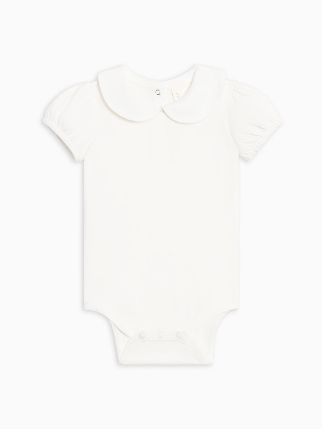 Peggy Peter Pan Collared Bodysuit - Coconut Baby : One Pieces : Bodysuits : Short Sleeves KENDI by Colored Organics Peggy Peter Pan Collared Bodysuit | Colored Organics®