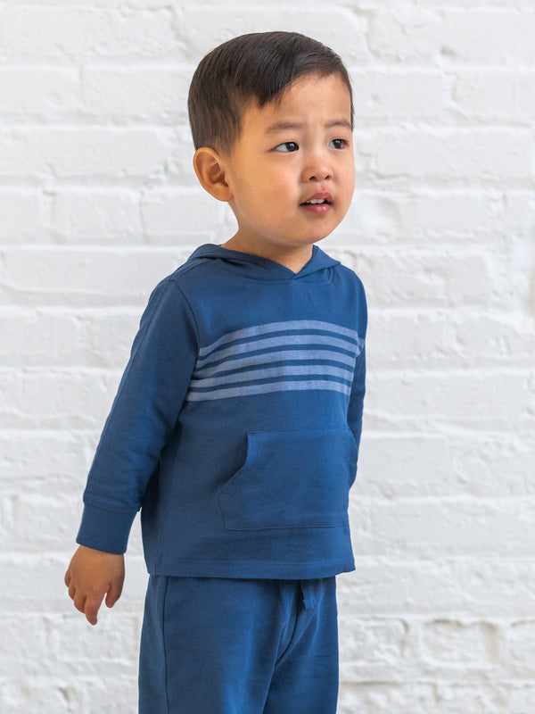 Iver Pocket Hoodie - Indigo + Steel Stripe