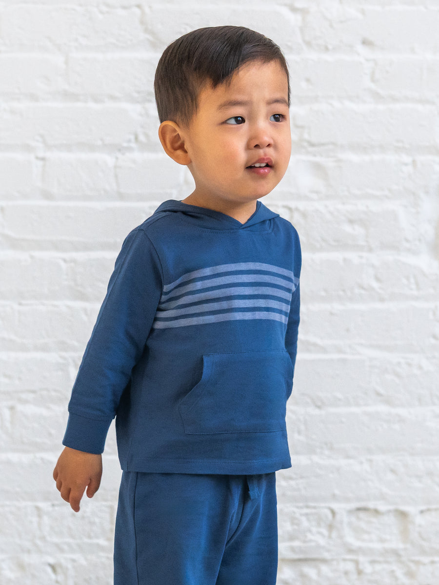 Iver Pocket Hoodie - Indigo + Steel Stripe