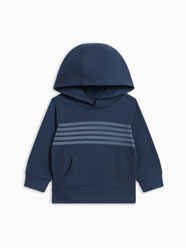 Iver Pocket Hoodie - Indigo + Steel Stripe