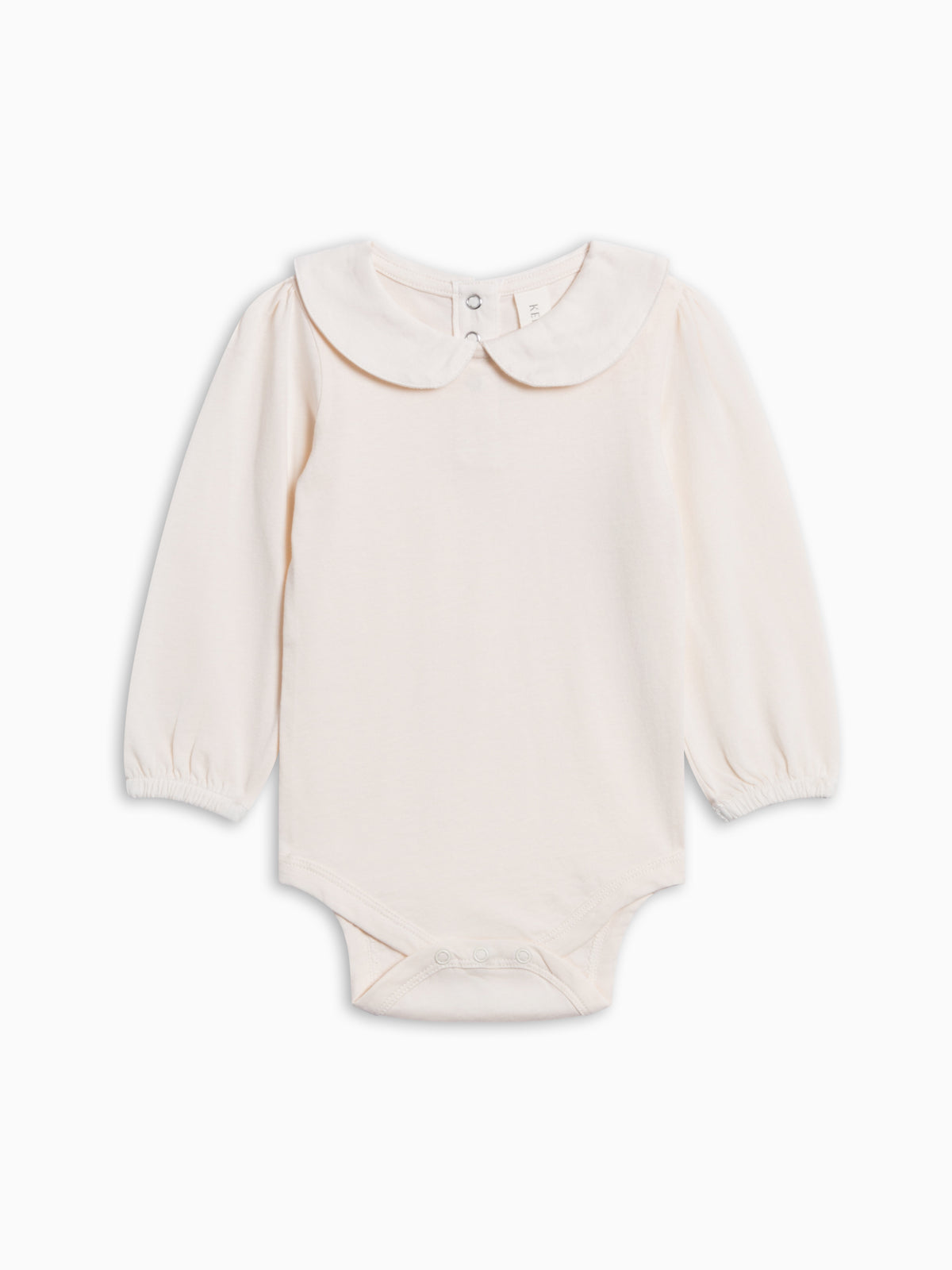 Peggy Peter Pan Collared Bodysuit - Ivory Baby : One Pieces : Bodysuits : Long Sleeves KENDI by Colored Organics Peggy Peter Pan Collared Bodysuit | Colored Organics®