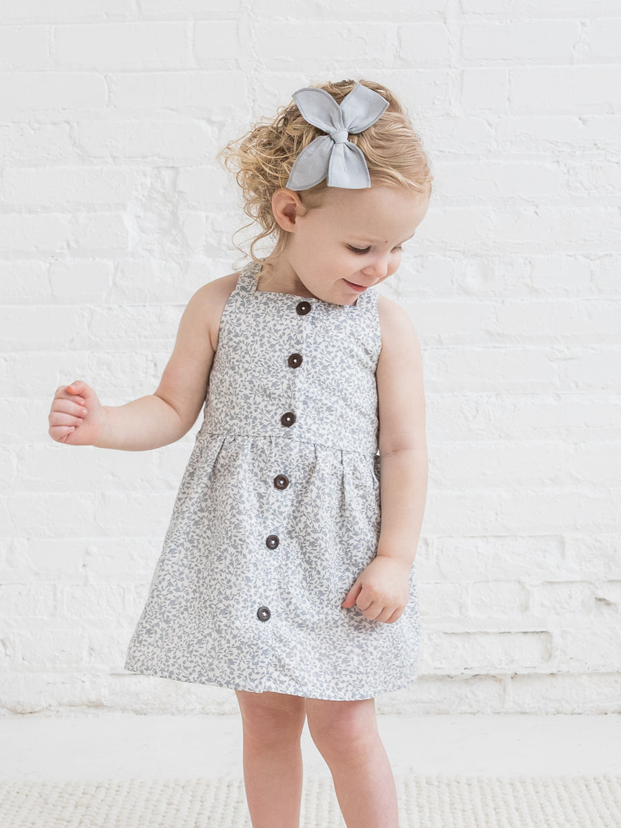 Paloma Linen Button Front Dress Baby-Kids : Tops : Dresses Kendi Organic Cotton Baby and Kids Paloma Linen Button Front Dress