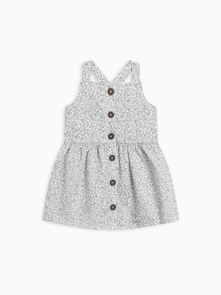 Paloma Linen Button Front Dress Baby-Kids : Tops : Dresses Kendi Organic Cotton Baby and Kids Paloma Linen Button Front Dress