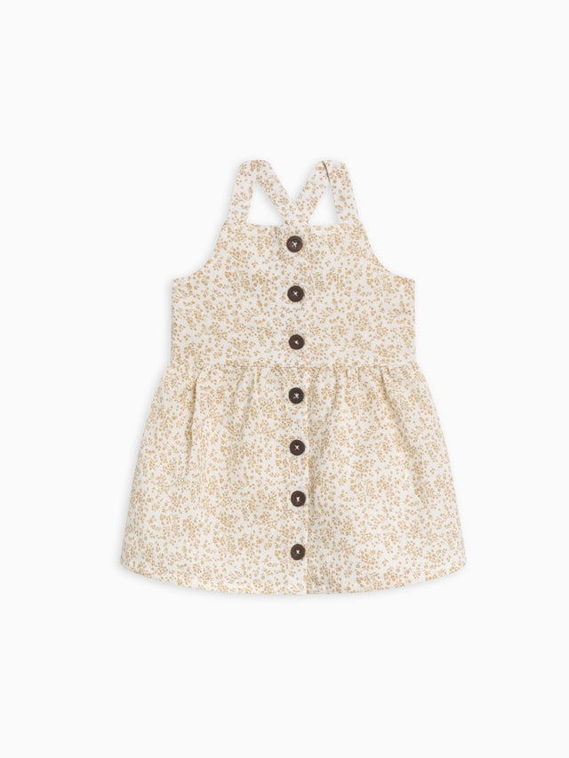 Paloma Linen Button Front Dress Baby-Kids : Tops : Dresses Kendi Organic Cotton Baby and Kids Paloma Linen Button Front Dress