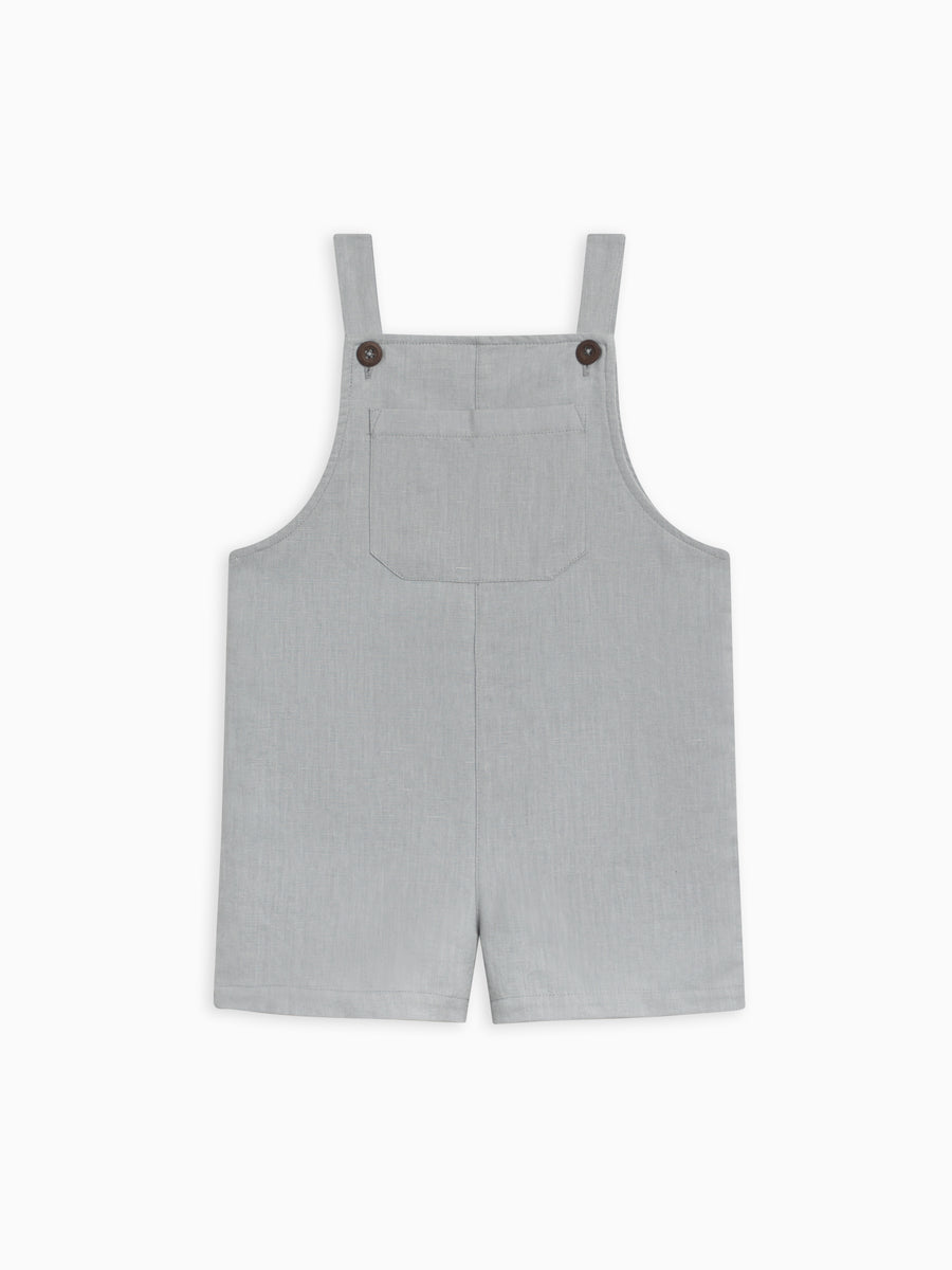 Orin Linen Overalls Kids : Bottoms : Shorts : Overalls Kendi Organic Cotton Kids Orin Linen Overalls