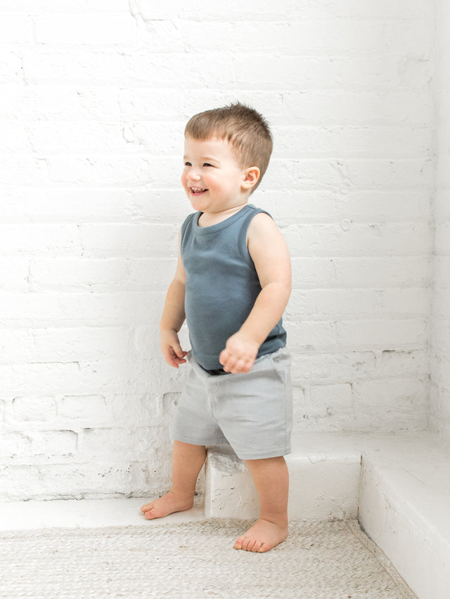 Gavin Linen Shorts Baby-Kids : Bottoms : Shorts Kendi Organic Cotton Baby and Kids Gavin Linen Shorts