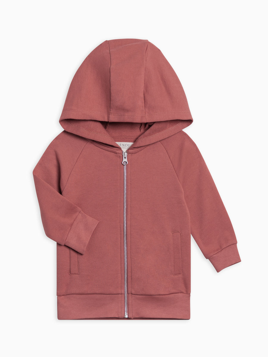 Nalo French Terry Zip Up Hoodie Baby-Kids : Tops : Hoodies : Long Sleeves Kendi Organic Cotton Baby and Kids Nalo French Terry Zip Up Hoodie