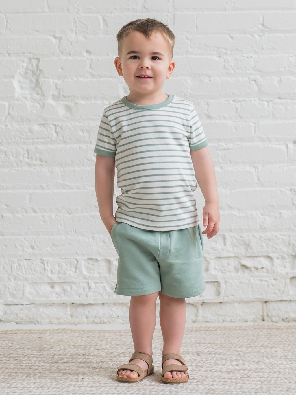 Chris French Terry Shorts Baby-Kids : Bottoms : Shorts KENDI by Colored Organics 100% Organic Cotton Baby Shorts, Chris | Colored Organics®