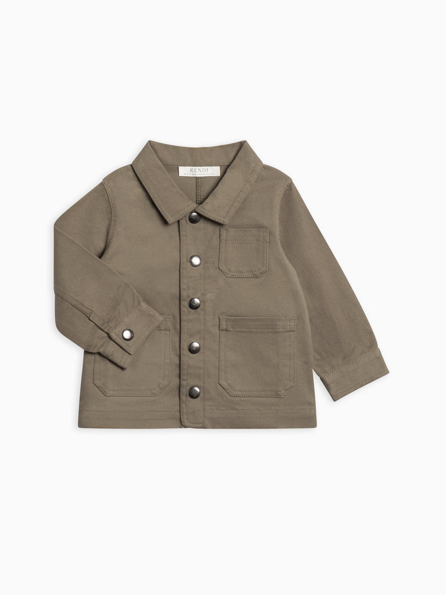Denver Twill Chore Jacket Baby-Kids : Tops : Outerwear Kendi Organic Cotton Baby and Kids Denver Twill Chore Jacket