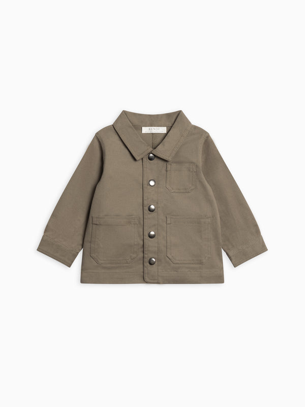 Denver Twill Chore Jacket Baby-Kids : Tops : Outerwear Kendi Organic Cotton Baby and Kids Denver Twill Chore Jacket