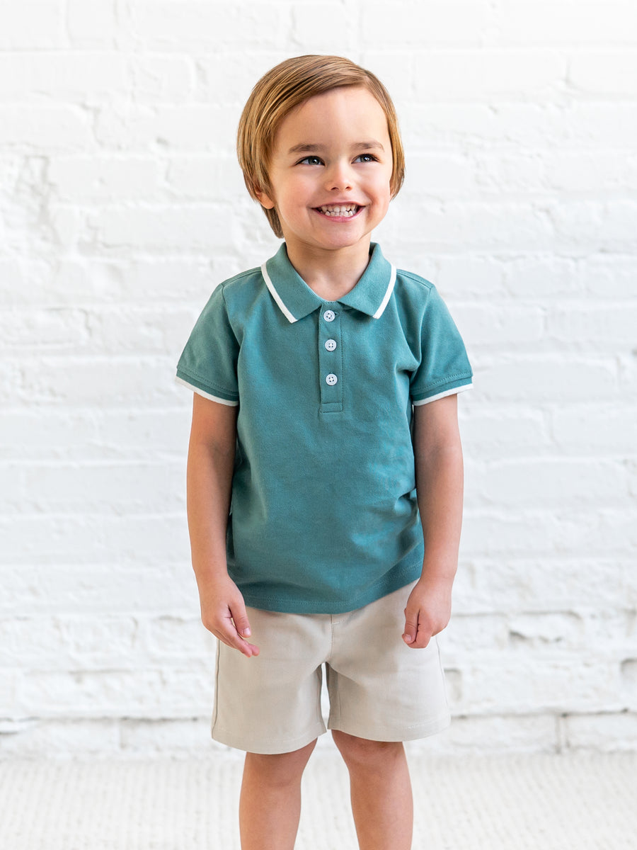 Harrison Twill Short - Dune Baby-Kids : Bottoms : Shorts Kendi Harrison Twill Short - Dune for Baby | Colored Organics®