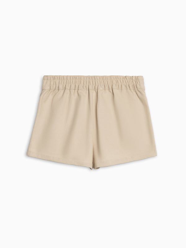Leona Twill Pleat Shorts - Dune Baby-Kids : Bottoms : Shorts Kendi Leona Twill Pleat Shorts - Dune for Baby | Colored Organics®