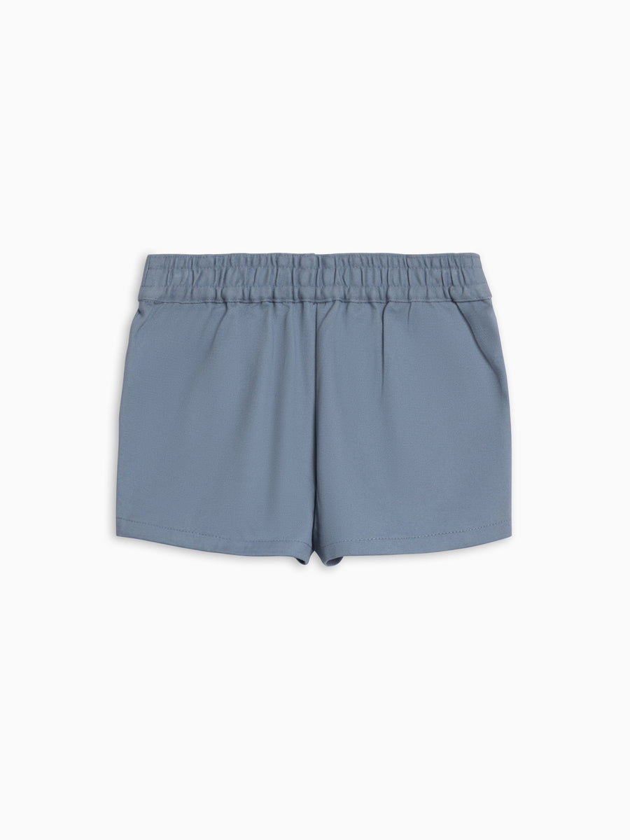 Leona Twill Pleat Shorts - Sea Baby-Kids : Bottoms : Shorts Kendi Organic Cotton Baby and Kids Leona Twill Shorts