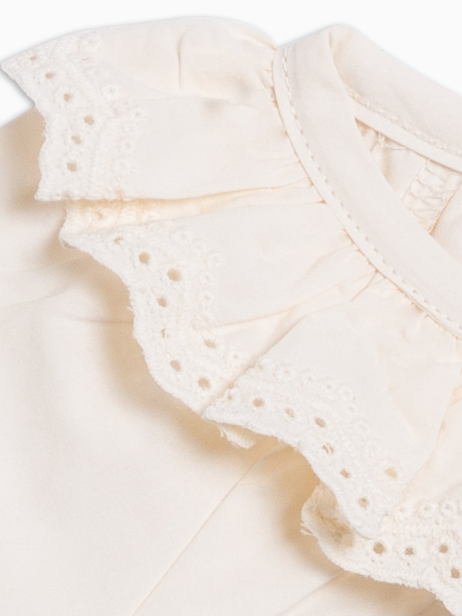 Shirley Poplin Ruffle Collar Shirt - Ivory