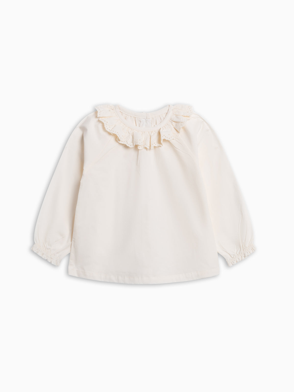 Shirley Poplin Ruffle Collar Shirt - Ivory Kids : Tops : Shirts : Long Sleeves KENDI by Colored Organics Baby Shirley Poplin Ruffle Collar Shirt | Colored Organics®