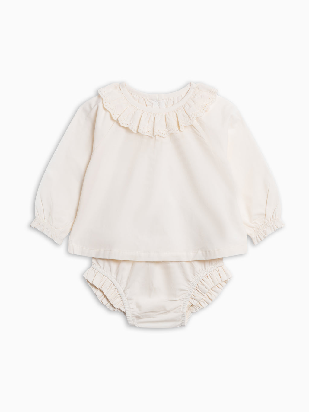 Dorothy Poplin Ruffle Collar Shirt and Bloomer Set - Woodford  Colored Organics Dorothy Poplin Ruffle Collar Shirt and | Colored Organics®