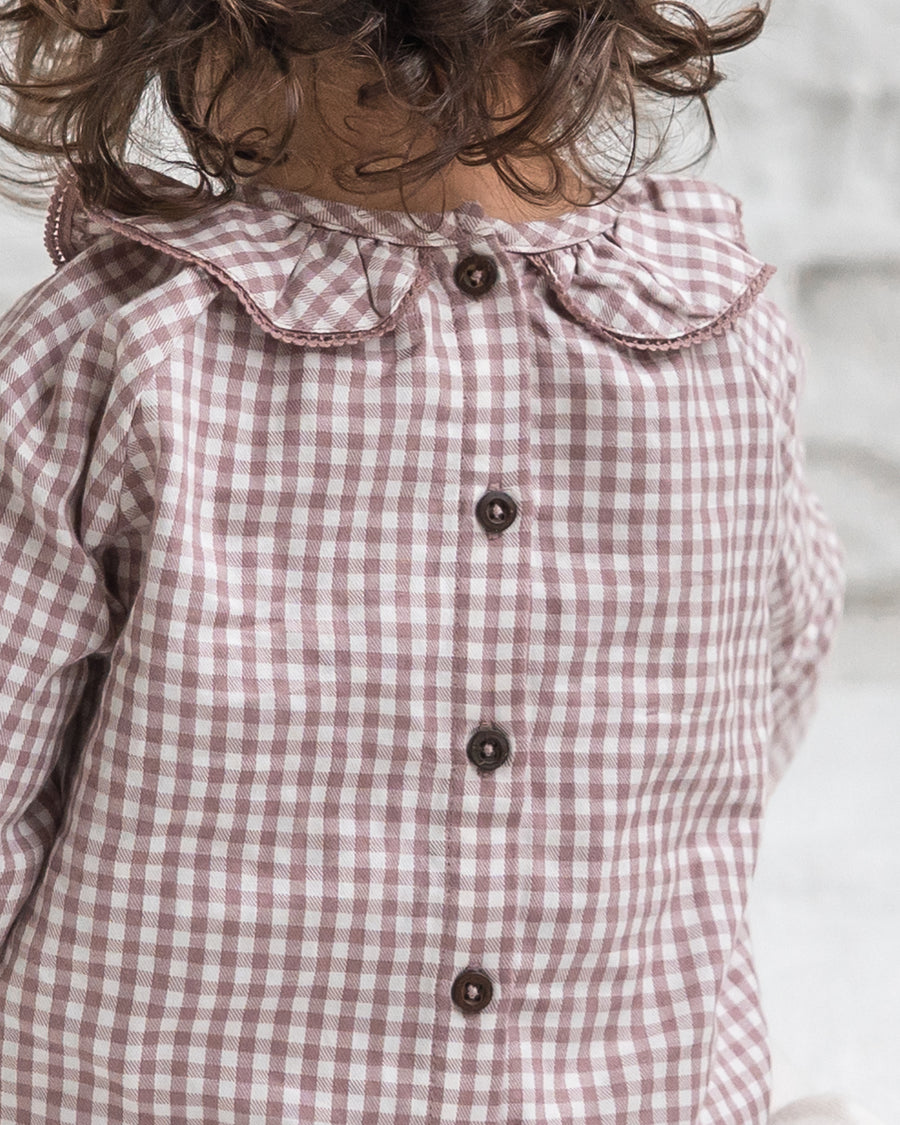 Dorothy Poplin Ruffle Collar Shirt and Bloomer Set