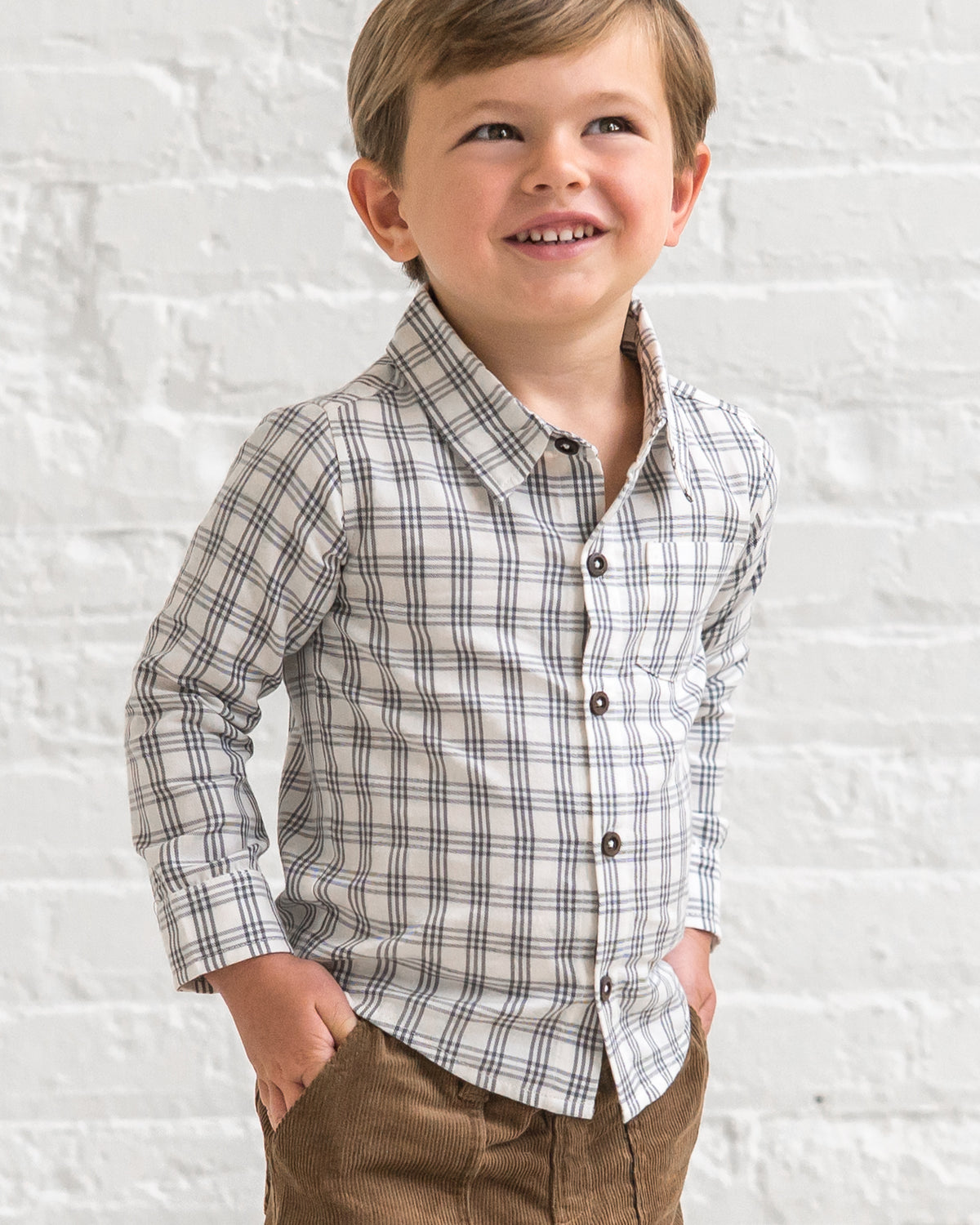 Earl Poplin Collar Shirt Baby-Kids : Tops : Shirts : Long Sleeves Kendi Organic Cotton Baby and Kids Earl | Colored Organics®