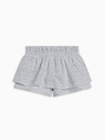 Nadia Poplin Skirted Shorts - Cardella Floral / Sea + Powder Baby-Kids : Bottoms : Shorts : Skirts Kendi PRE ORDER Nadia Poplin Skirted Shorts | Colored Organics®