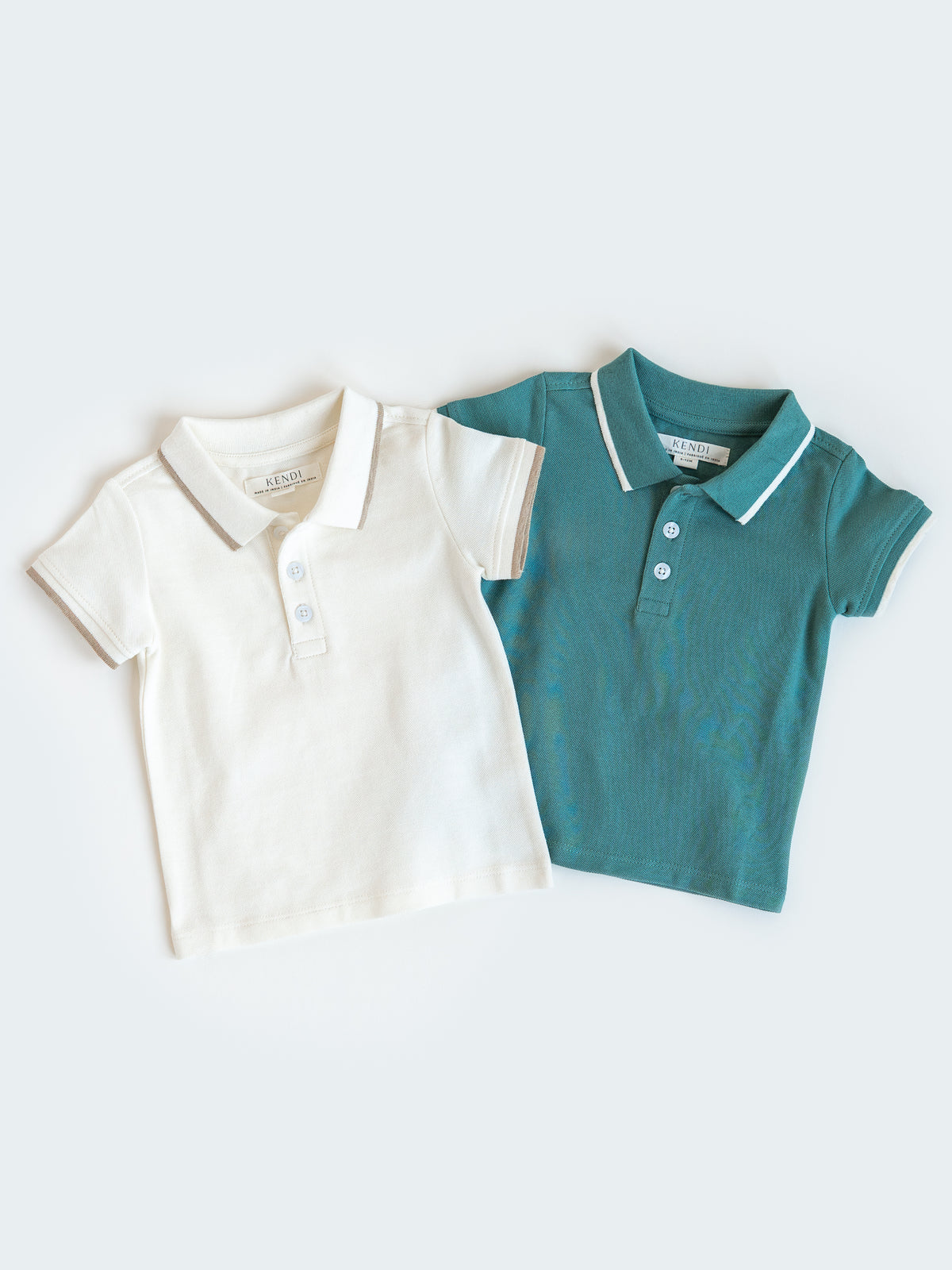 Arnie Piqué Polo - Laguna Baby-Kids : Tops : Shirts : Short Sleeves KENDI by Colored Organics Arnie Piqué Polo - Laguna for Baby | Colored Organics®