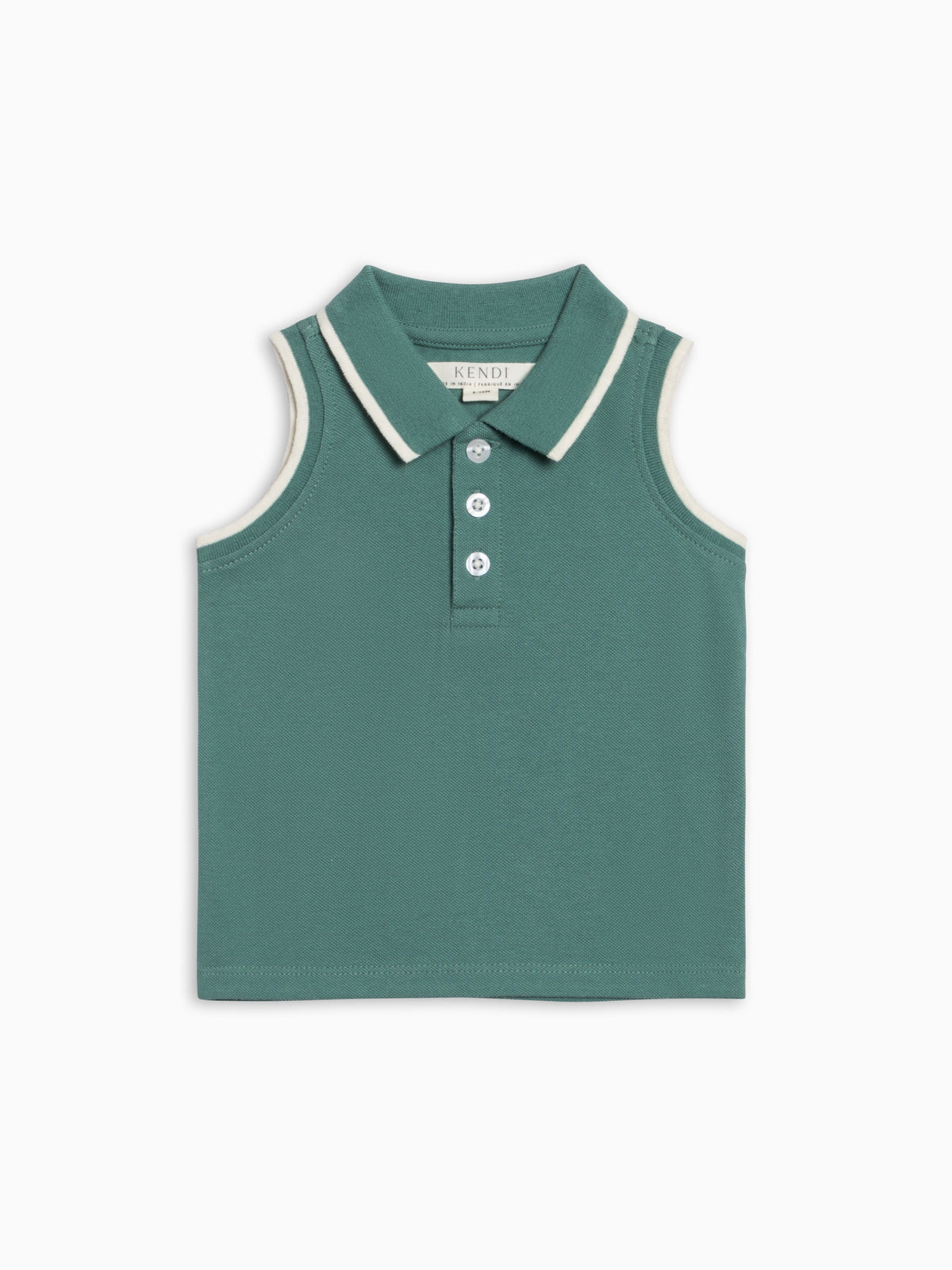 Annika Piqué Polo Tank - Laguna Baby-Kids : Tops : Shirts : Short Sleeves KENDI by Colored Organics Annika Piqué Polo Tank - Laguna for Baby | Colored Organics®
