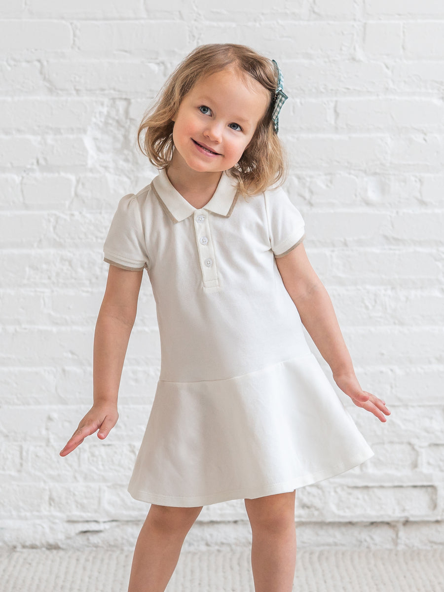 Baby Betsy Piqué Polo Dress - Coconut