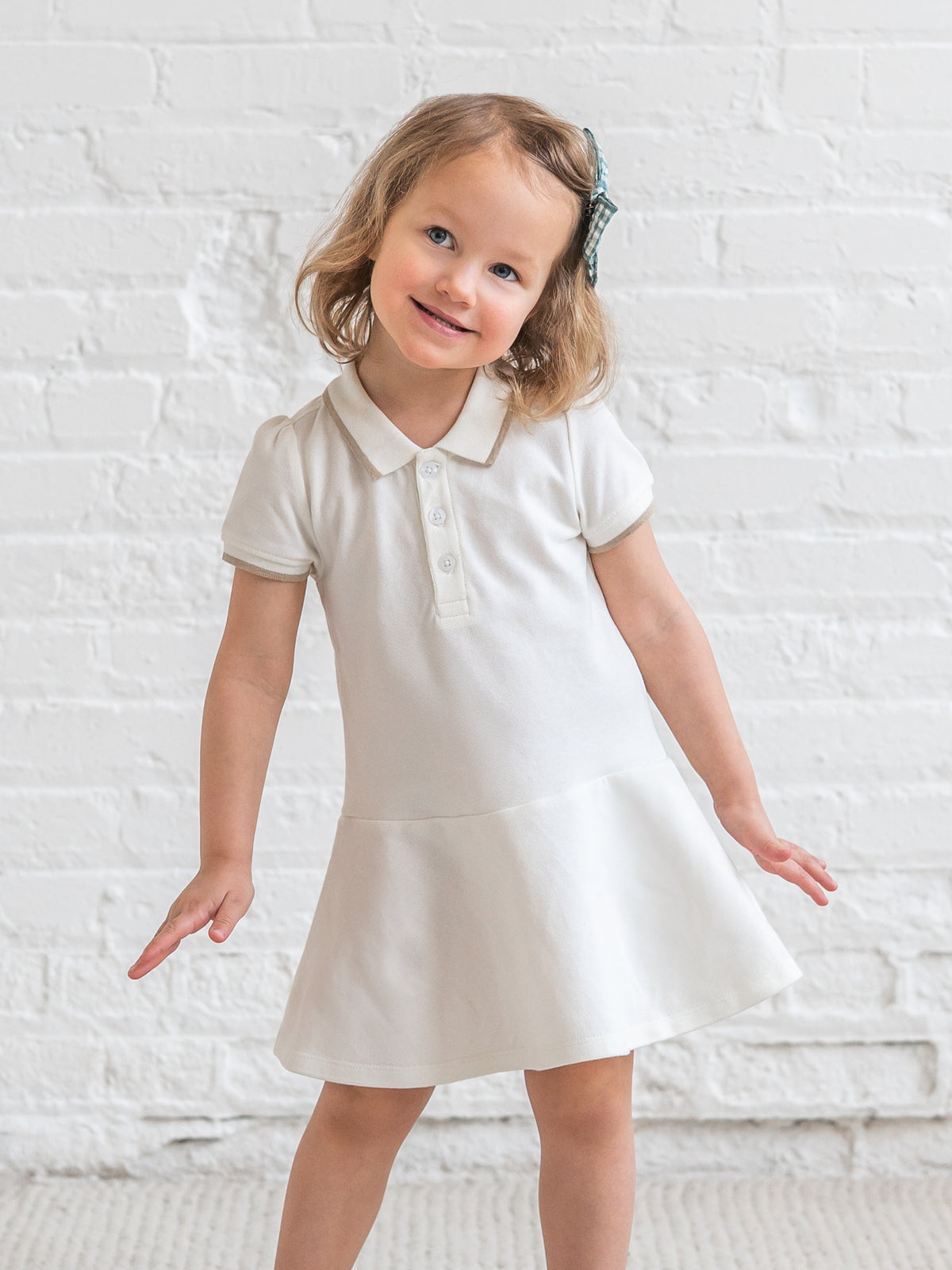 Betsy Piqué Polo Dress - Coconut Sale : Kids : Dresses : Tanks KENDI by Colored Organics Baby Betsy Piqué Polo Dress - Coconut | Colored Organics®