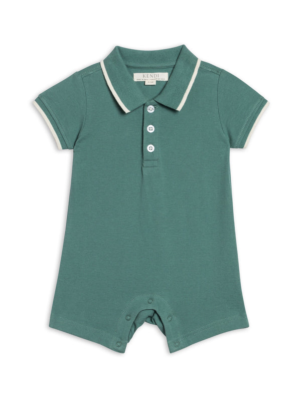 Walter Pique Polo Romper - Laguna