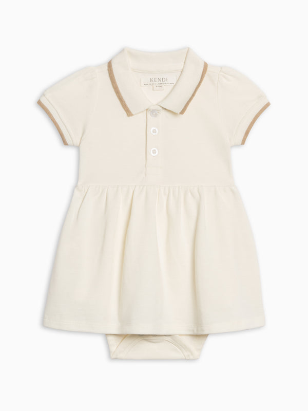 Meri Piqué Polo Dress Bodysuit - Coconut