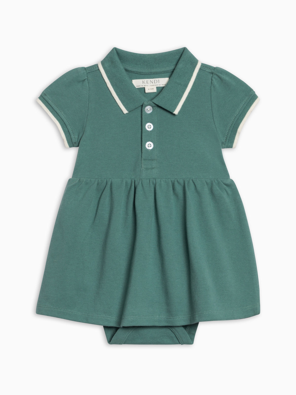Meri Piqué Polo Dress Bodysuit  Kendi Meri Piqué Polo Dress Bodysuit | Colored Organics®