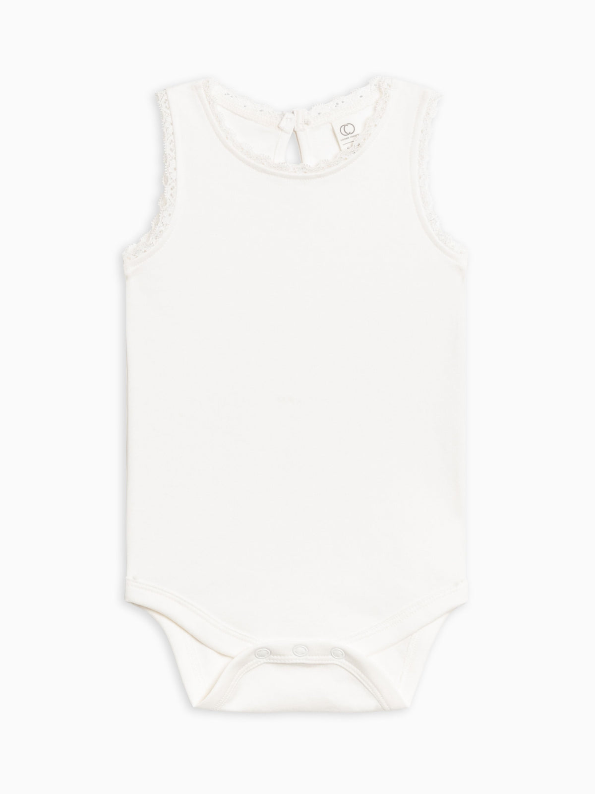 Luna Lace Tank Bodysuit - Coconut Baby : One Pieces : Bodysuits : Tanks KENDI by Colored Organics Baby Luna Lace Tank Bodysuit - Coconut | Colored Organics®