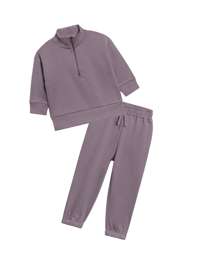 Organic 2-Piece Fleece Quarter Zip and Pant Set