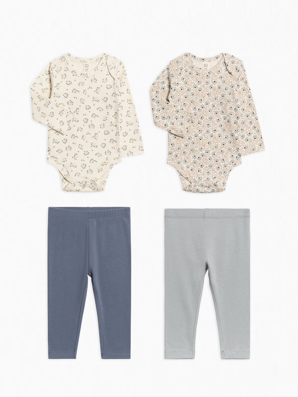 4-Piece Baby Bodysuit and Leggings Bundle