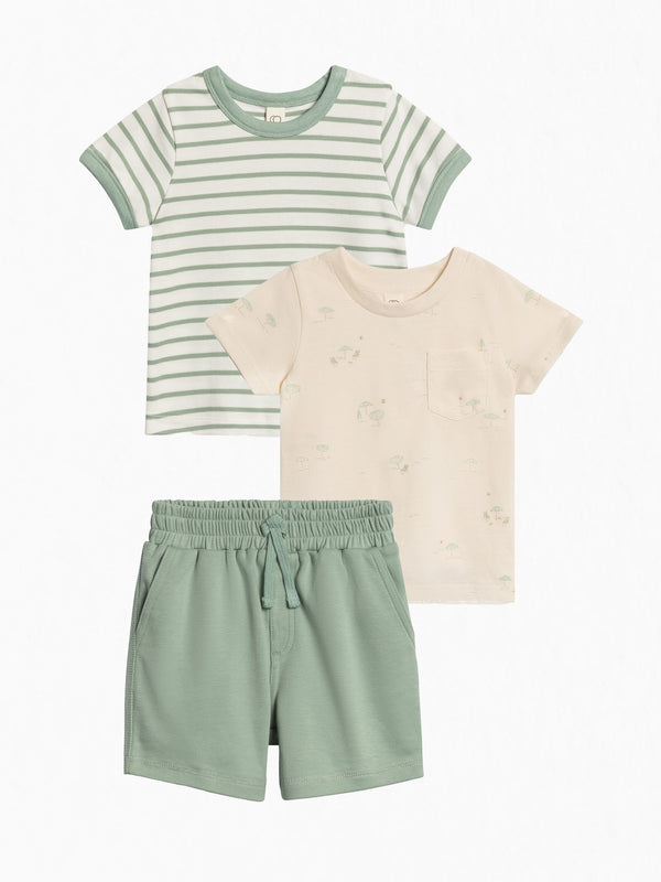 Organic 3 Piece Boys Summer Bundle Baby-Kids : Virtual Bundle Colored Organics Organic Cotton Baby & Kids Spring Layers Bundle