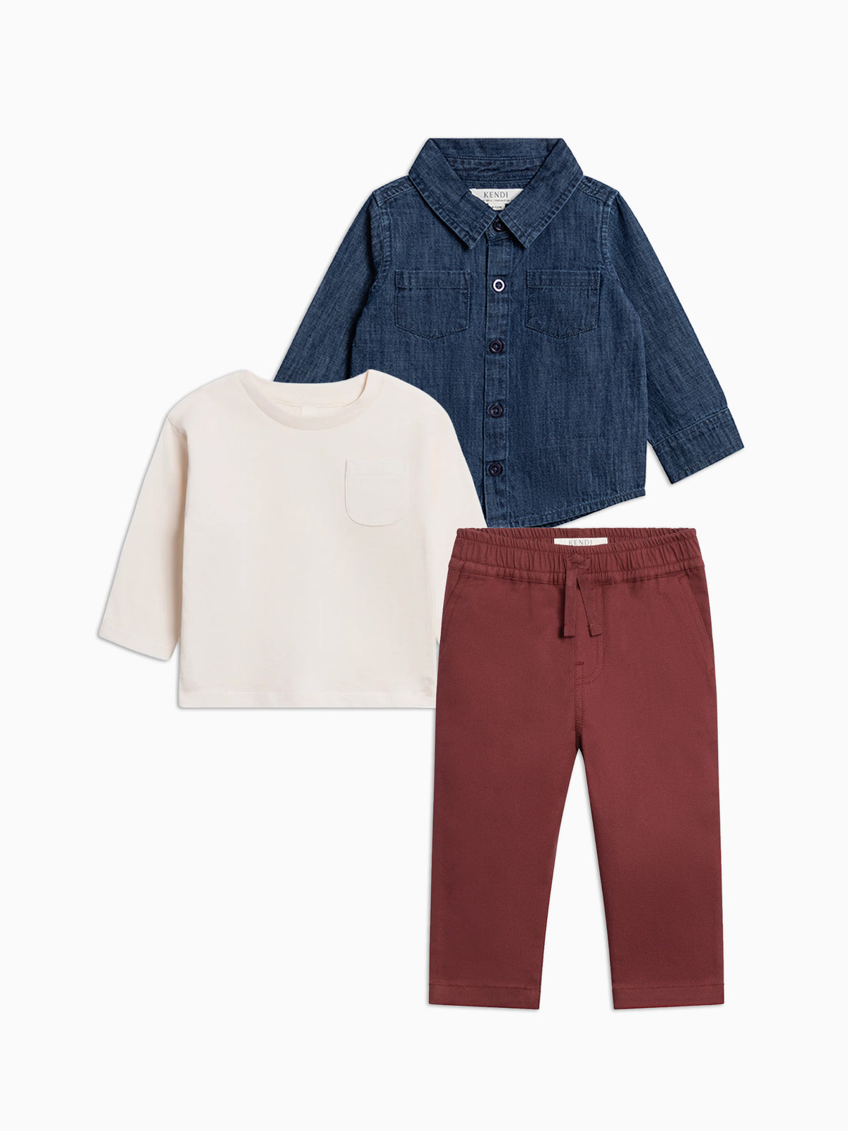 Organic Boys Chambray Bundle Baby-Kids : Virtual Set KENDI by Colored Organics Organic Boys Chambray Bundle | Colored Organics®