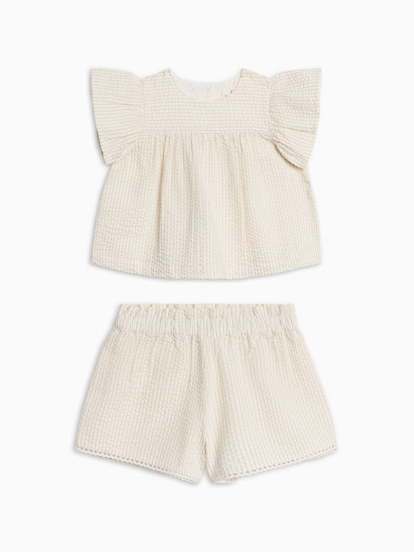 Organic Girls Seersucker Set Baby-Kids : Virtual Set KENDI by Colored Organics 