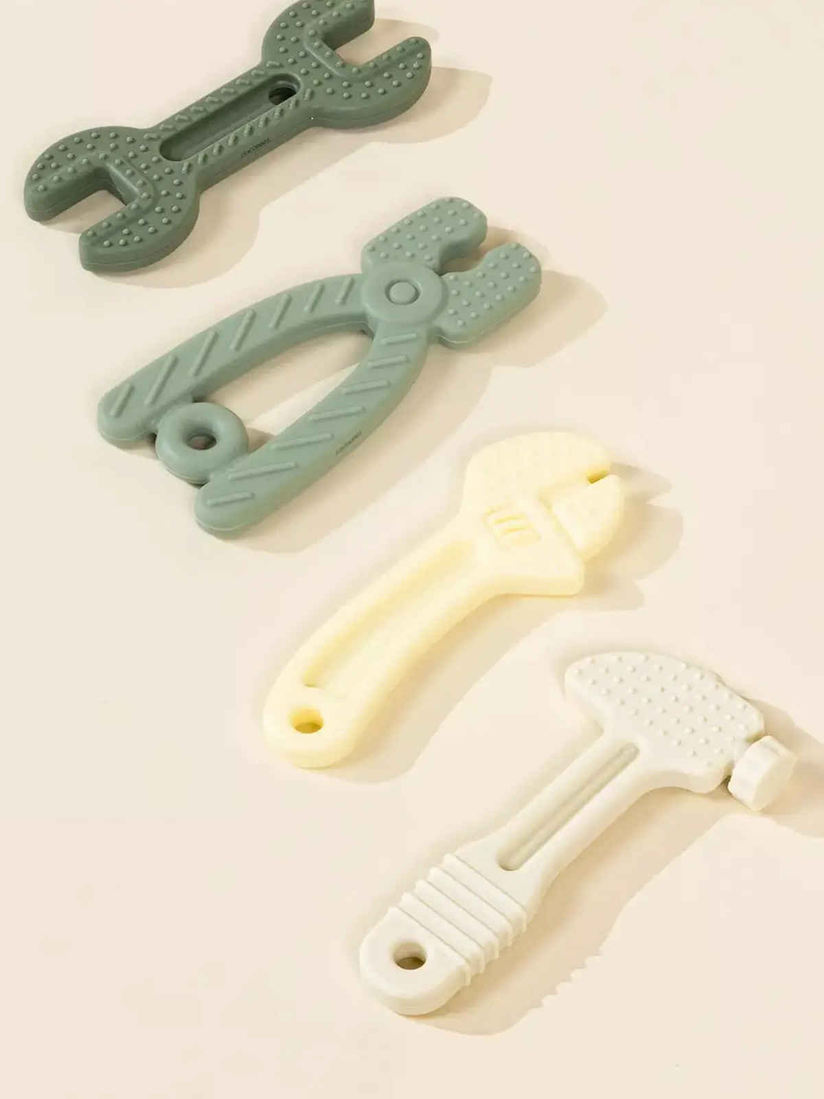 4 Piece Set Silicone Play Tools Baby-Kids : Toys : Pretend Play Coco Village Silicone Baby Tool Set, 4-Piece | Colored Organics®