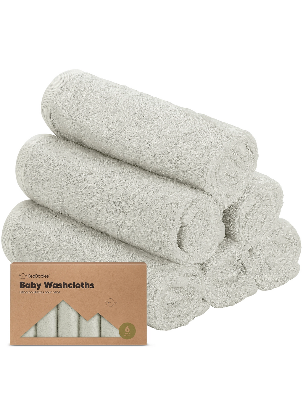 6-Pack Baby Bamboo Wash Cloths Dove