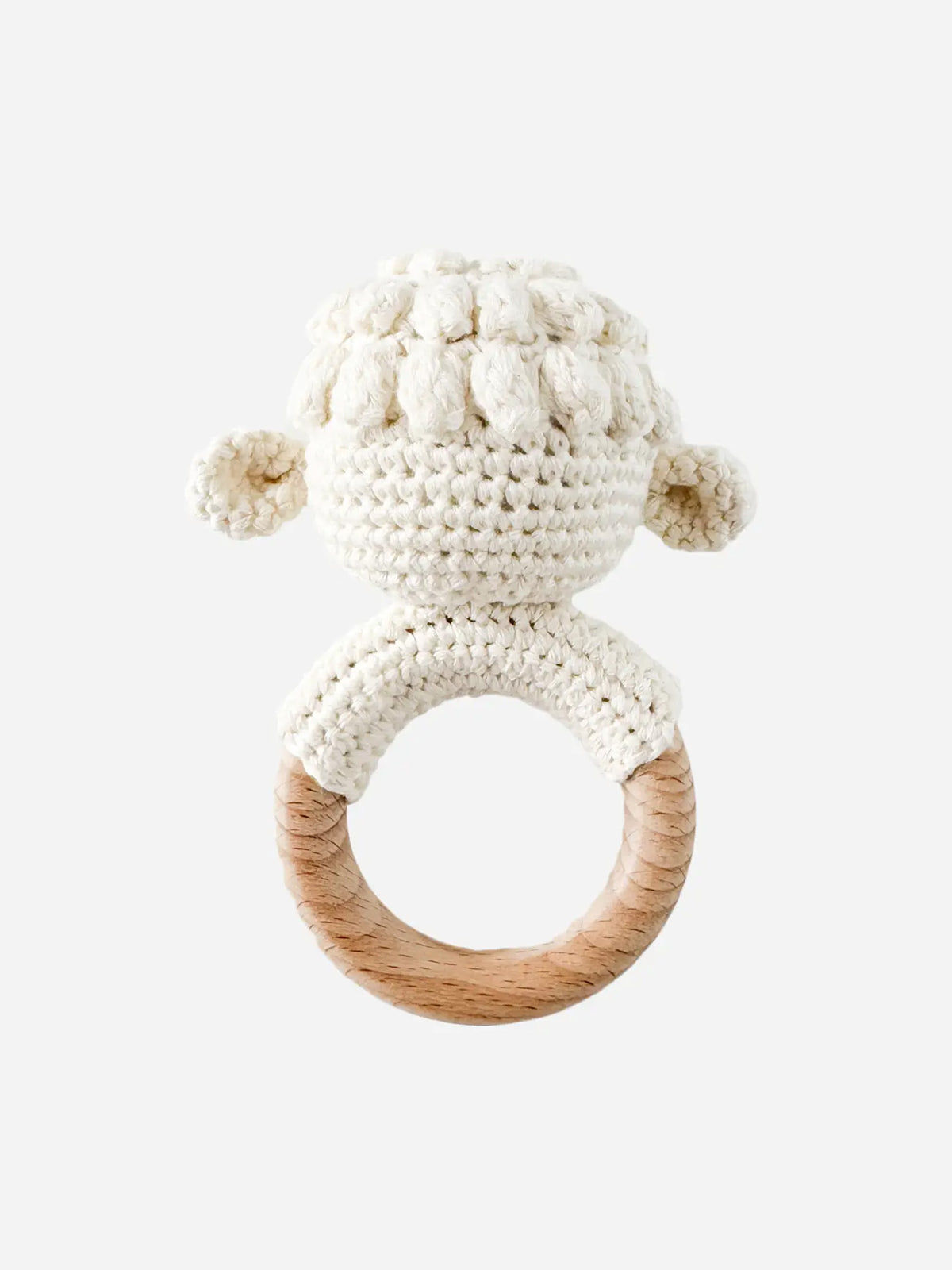 Crocheted Lamb Rattle Teether Baby : Toys : Plush + Crinkle : Rattles The Blueberry Hill 