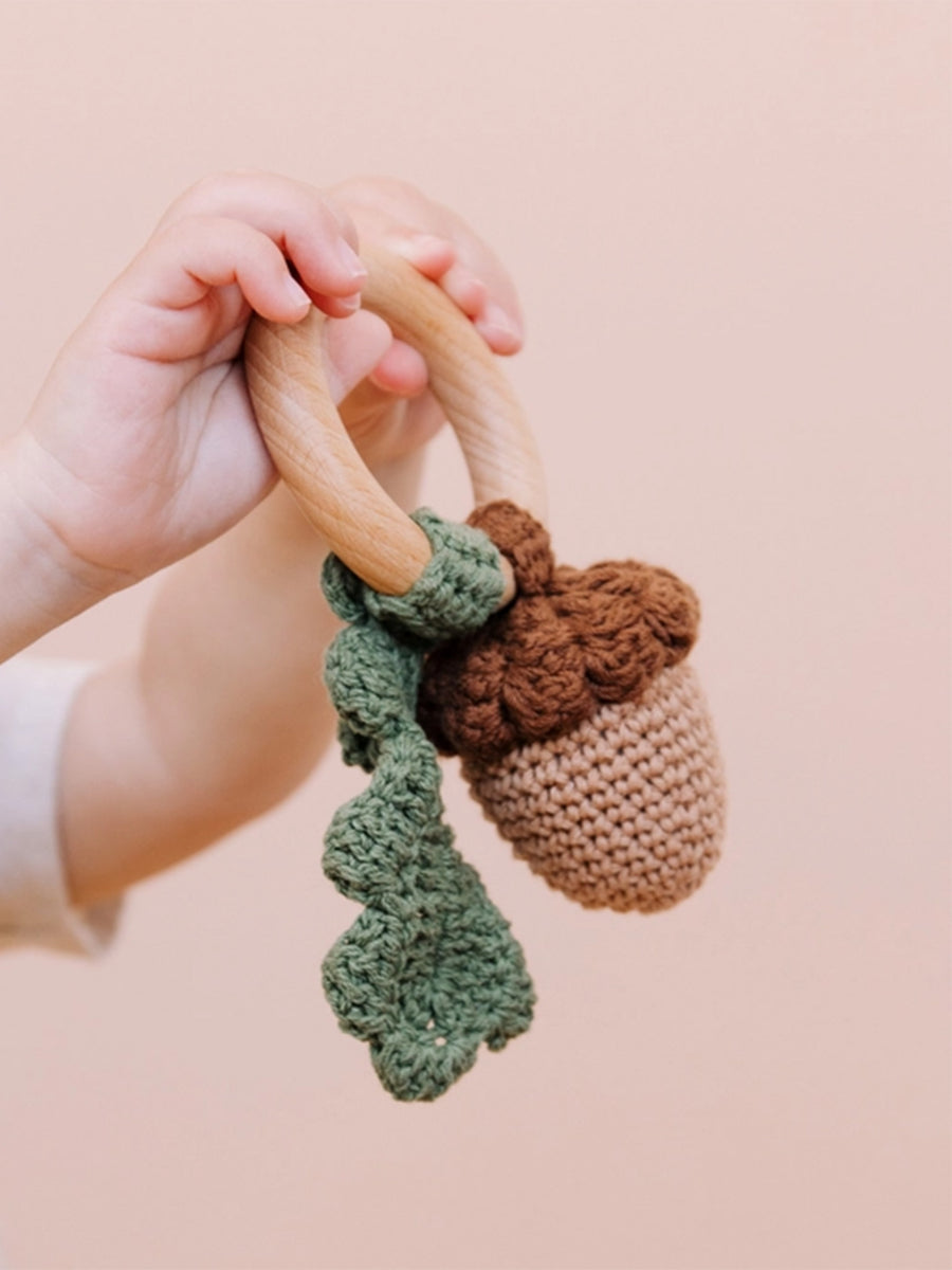 Acorn Crochet Rattle Teether Sale : Baby : Toys : Plush + Crinkle : Rattles : Teethers Blueberry Hill 