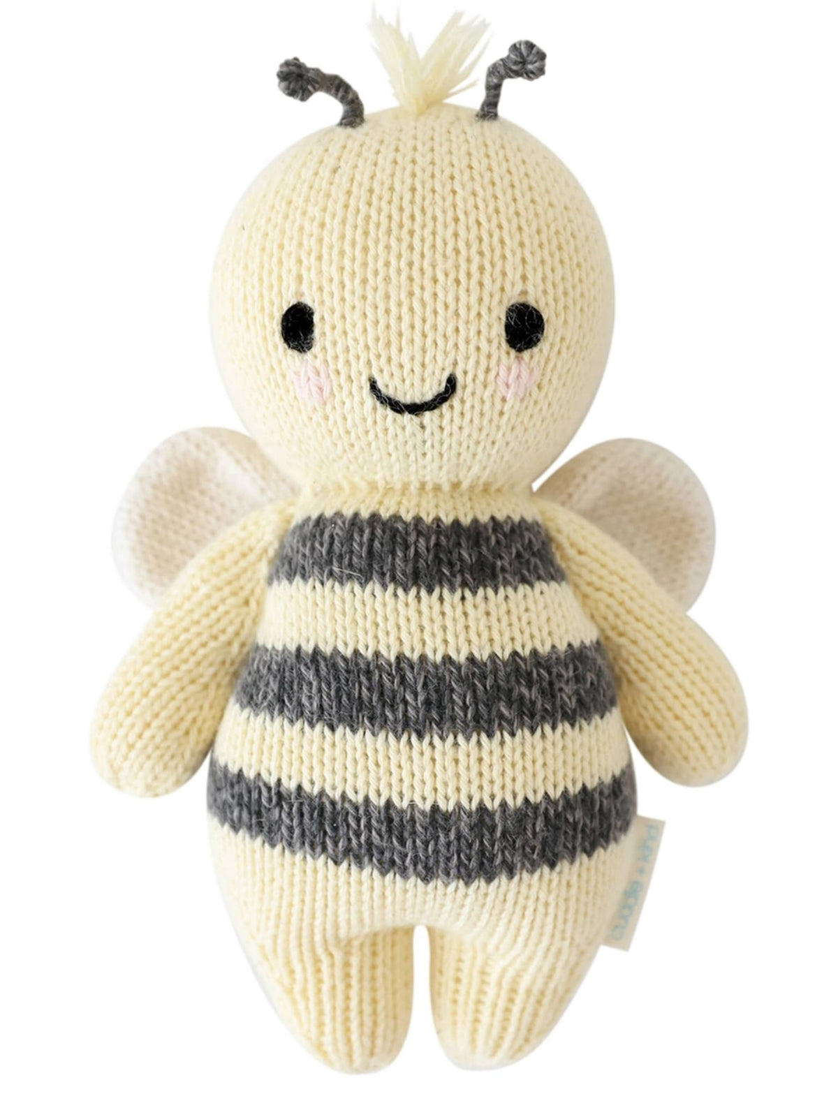 Baby Bee Stuffed Animal Baby : Toys : Plush + Crinkle cuddle+kind Hand-Knit Baby Bee Stuffed Animal | Colored Organics®