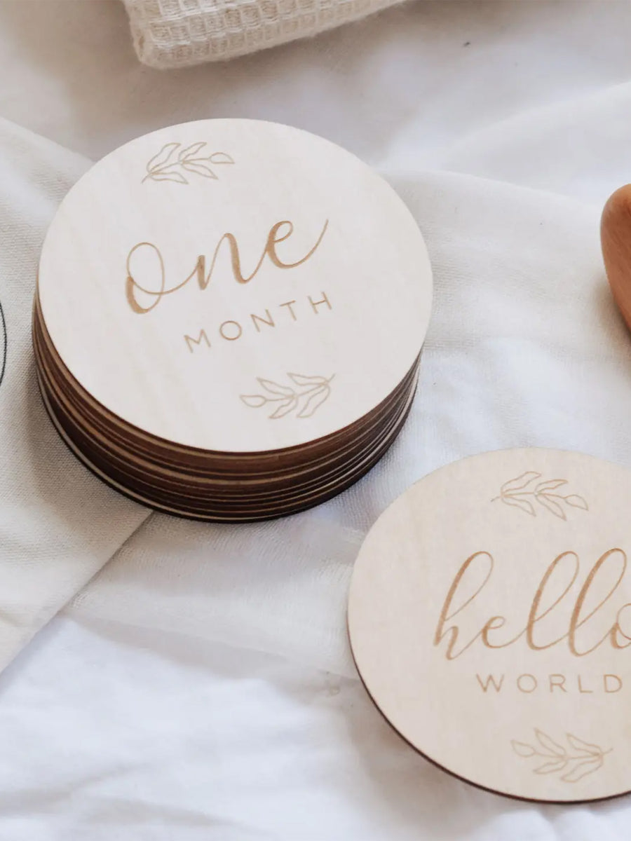 Baby Wooden Botanical Milestone Cards Baby : Parent : Nursery : Decor Fephas 