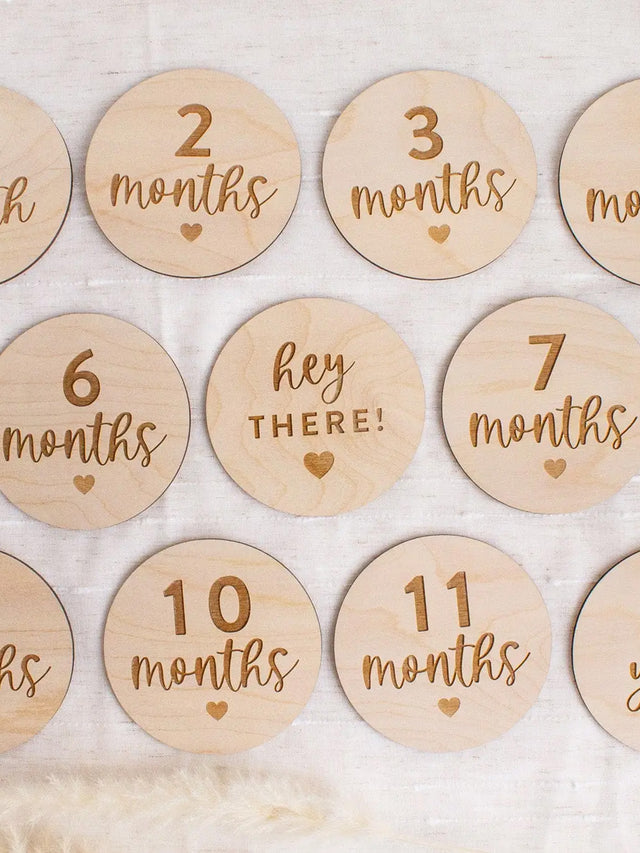 Baby Wooden Hearts Milestone Cards Baby :Parent :Nursery :Decor The Print Pantry 
