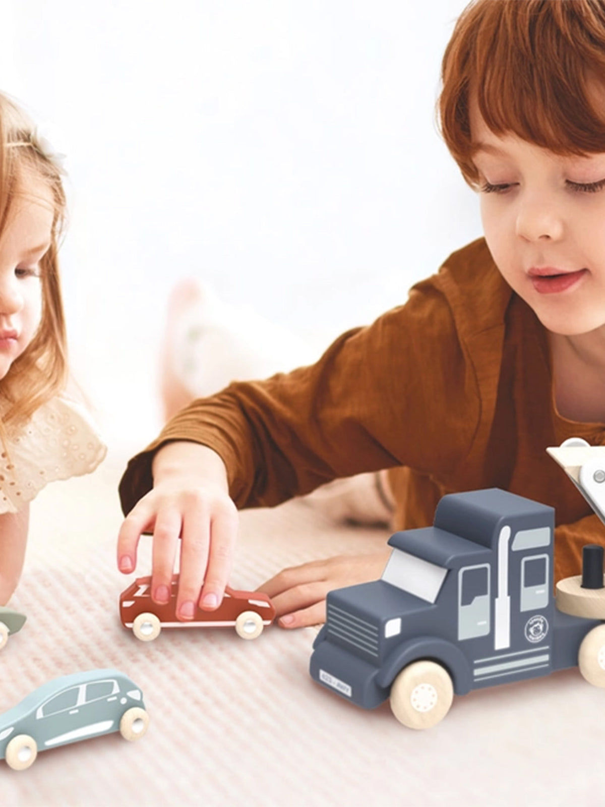 Car Transporter Baby-Kids : Toys : Pretend Play Speedy Monkey Wooden Car Transporter Truck Toy | Colored Organics®