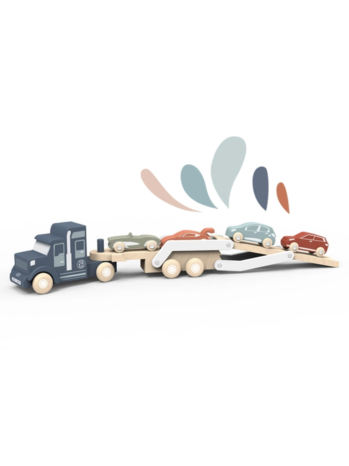 Car Transporter Baby-Kids : Toys : Pretend Play Speedy Monkey Wooden Car Transporter Truck Toy | Colored Organics®