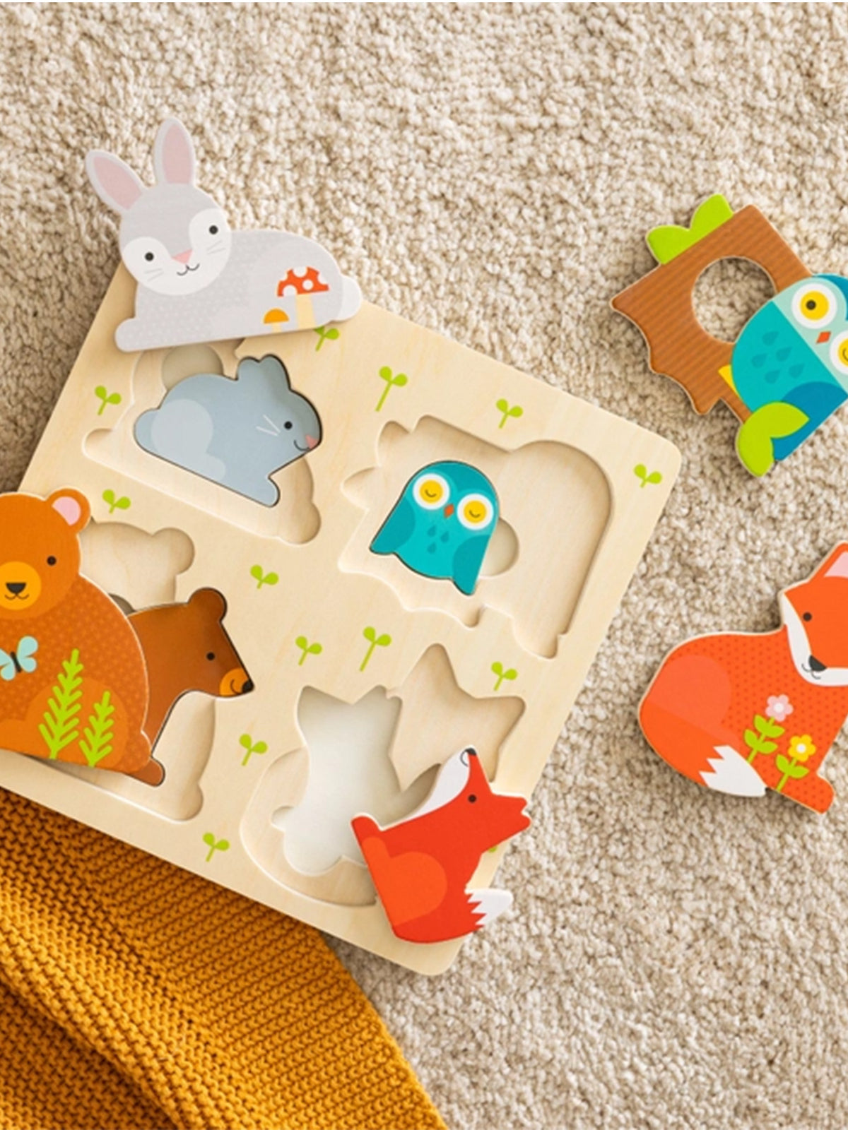 Baby Wooden Reveal Puzzle Baby-Kids : Toys : Puzzle Chronicle Books Organic Baby Wooden Reveal Puzzle | Colored Organics®