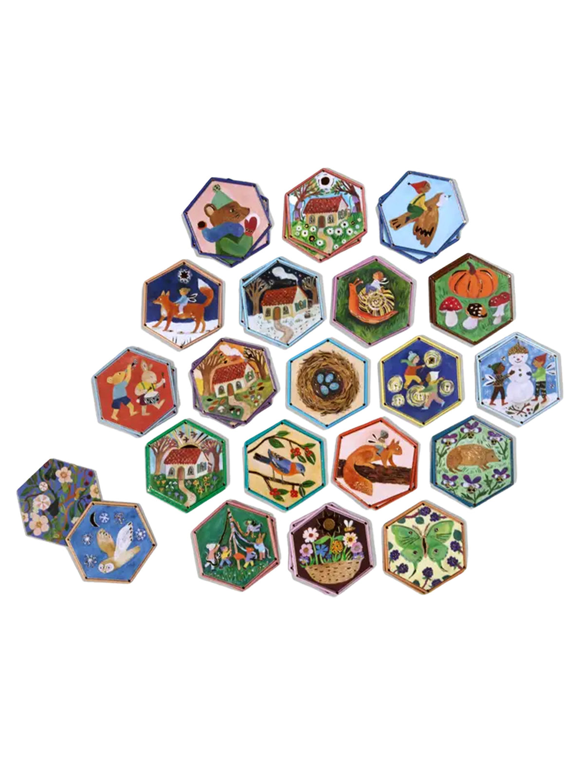 Cottage Fairies Hexagon Memory & Matching Game Kids : Toys : Games Eeboo Cottage Fairies Hexagon Memory & | Colored Organics®